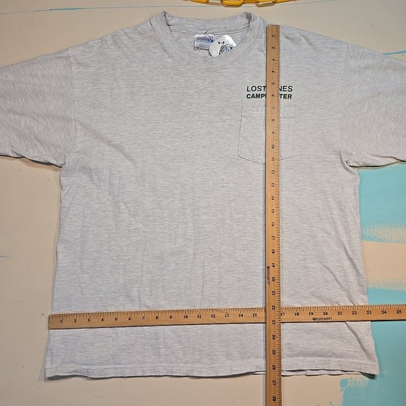 VTG BSA XL Lost Pines Pocket T-Shirt Campmaster Boy Scout Fire 90s MadeUSA Texas - Picture 5 of 6